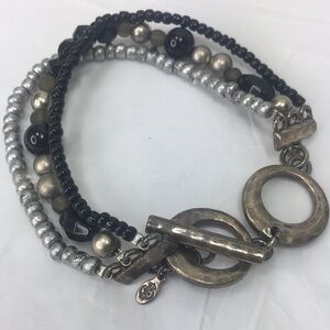 Premier Designs Multi-strand Chain + Pearl + Bead Bracelet
